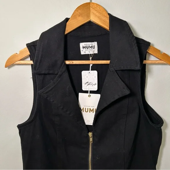 Show Me Your MuMu Black Sleeveless Zip-Front Jumpsuit with Belt - Picture 4 of 6